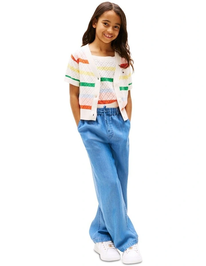 Crochet Short Sleeve Cardigan (8-16Years) in Multi image 4