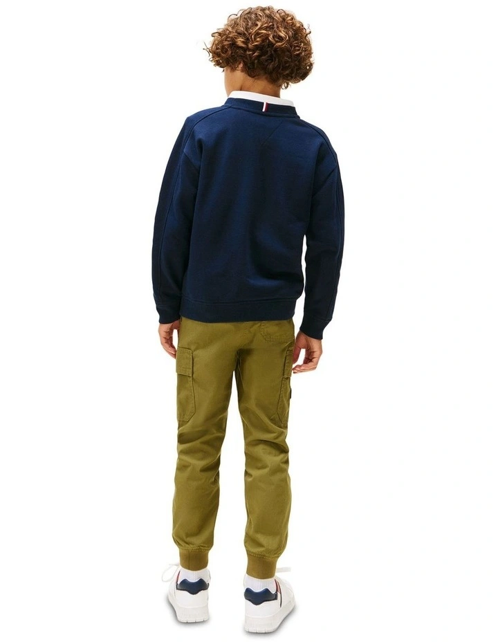 Boys 8-16 Varsity Logo Print Crew Neck Sweatshirt in Blue image 2