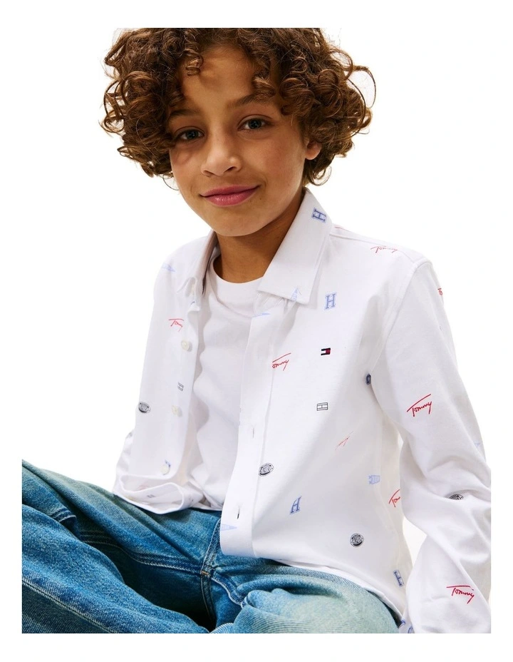 Boys 3-7 Varsity Jersey Shirt in White image 3