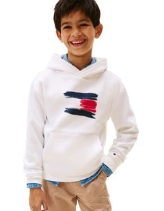 Boys 8-16 Hilfiger Flag Hoody in White