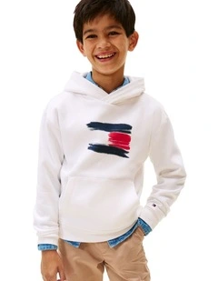 Boys 3-7 Hilfiger Flag Hoody in White