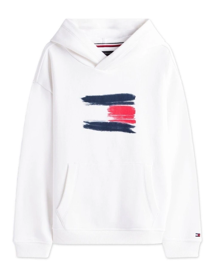 Boys 3-7 Hilfiger Flag Hoody in White image 5
