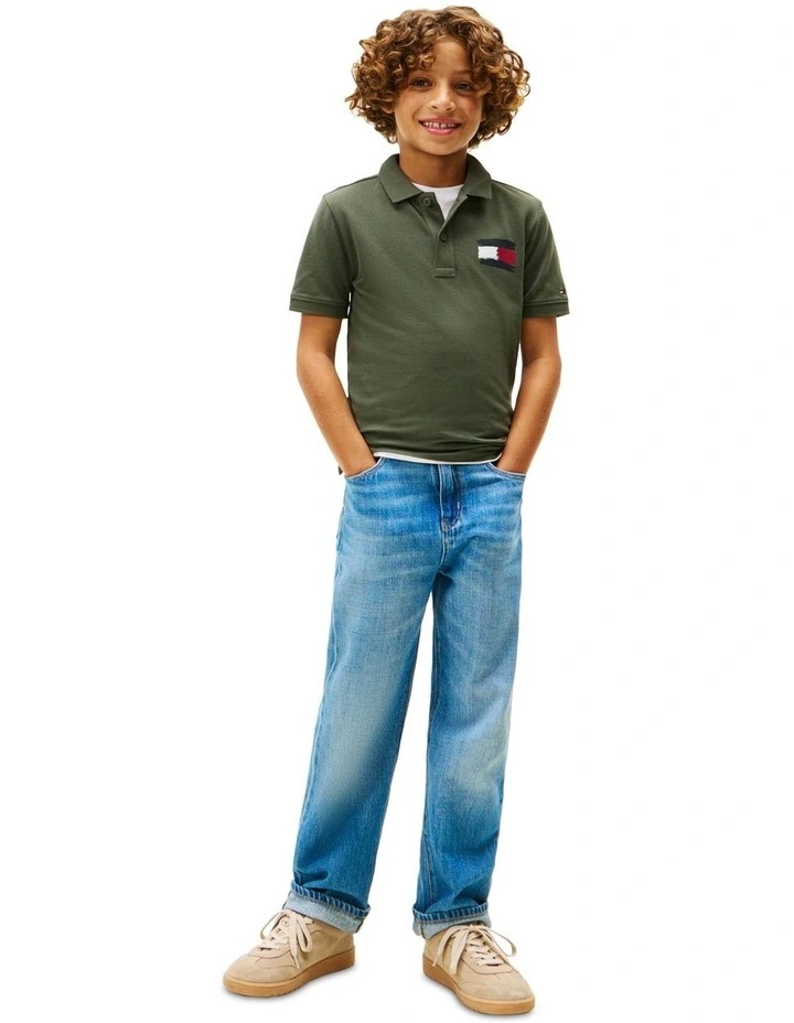 Flag Polo Shirt (8-16 Years) in Green image 4