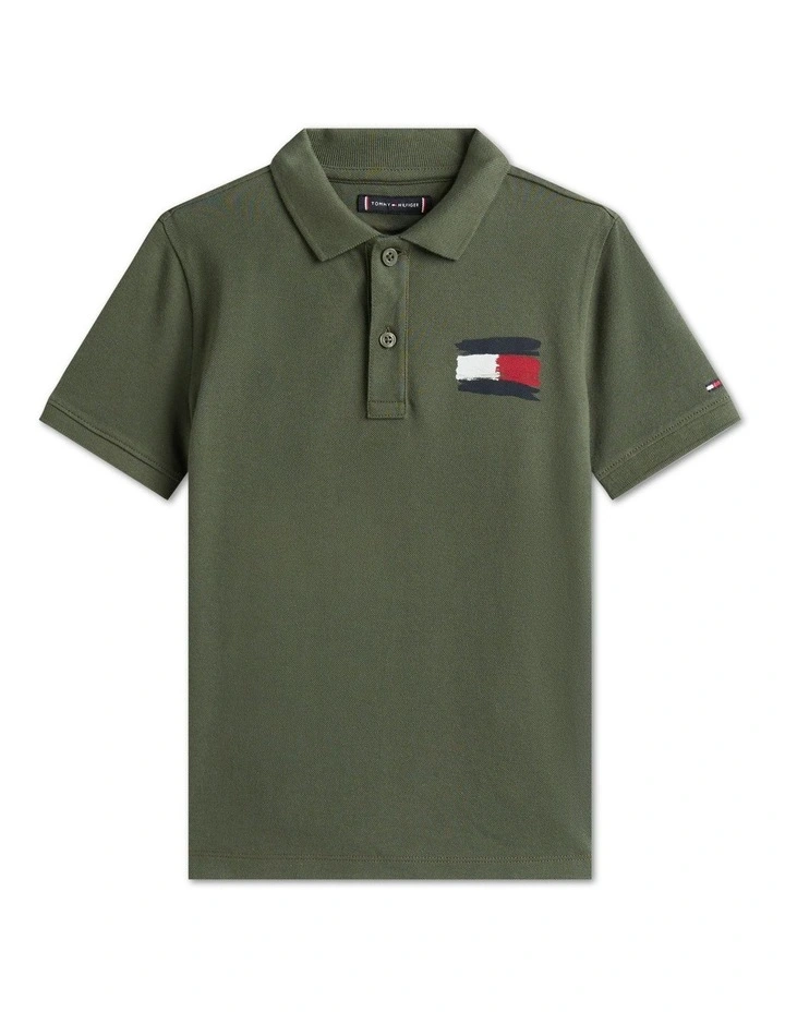 Flag Polo Shirt (8-16 Years) in Green image 5