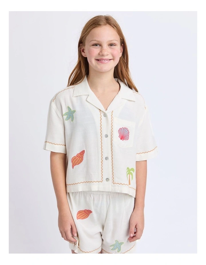 Sunrays Shirt (8 - 16 Years) in Vintage White image 1