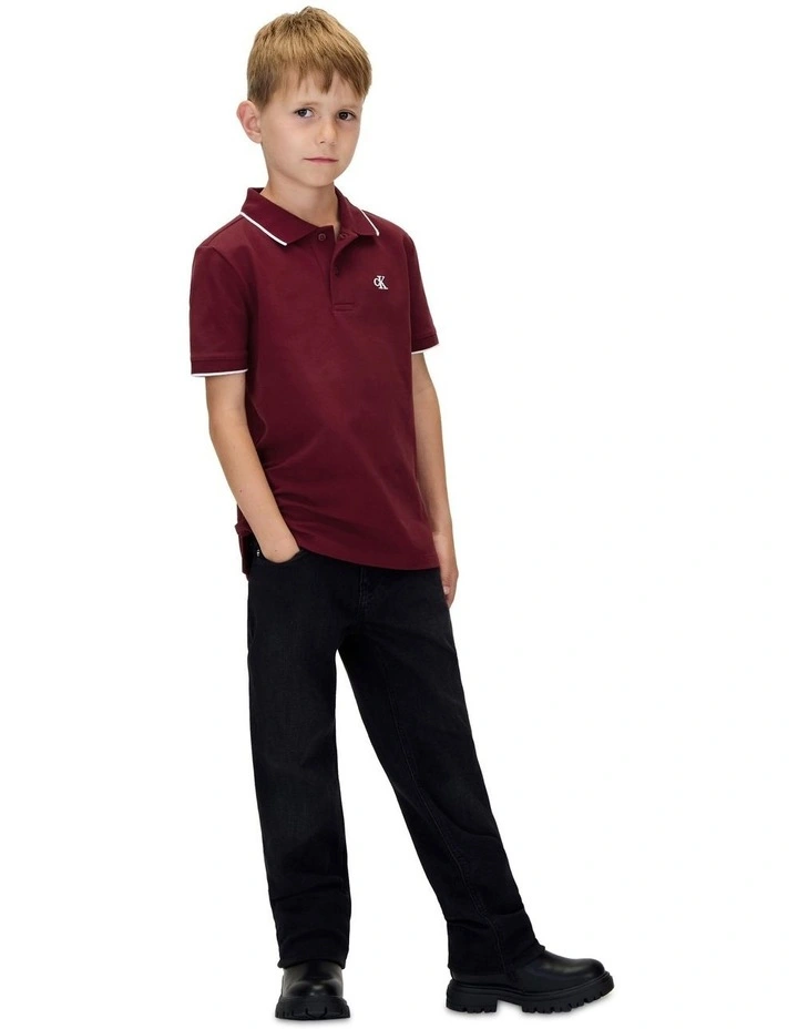 Tipping Polo Shirt in Red image 1