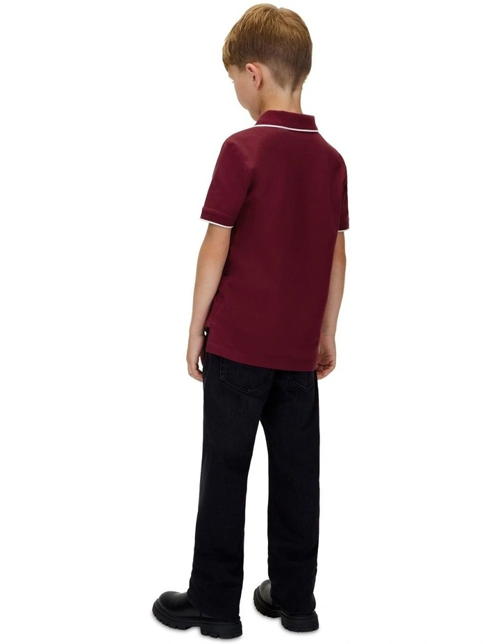 Tipping Polo Shirt in Red image 2
