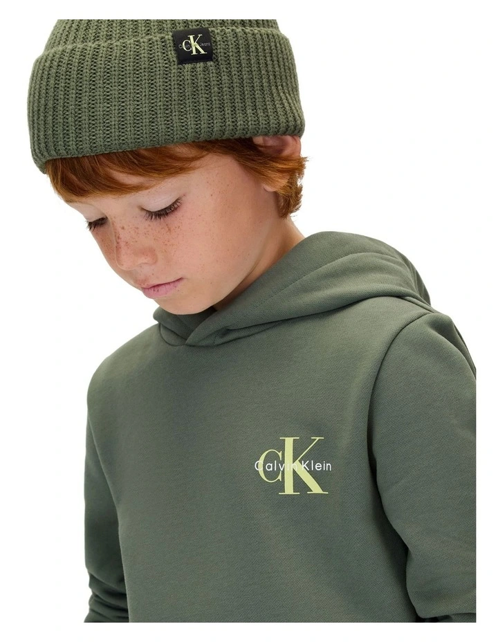 Monogram Hoodie in Green image 3