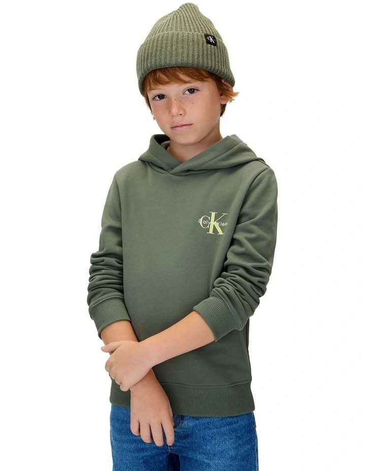 Monogram Hoodie in Green image 4