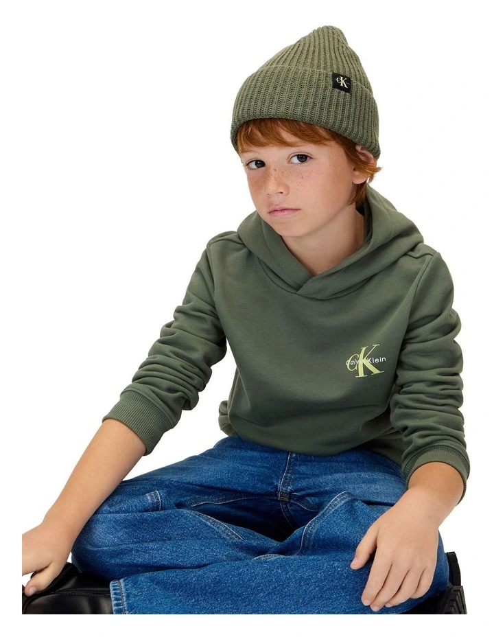 Monogram Hoodie in Green image 5