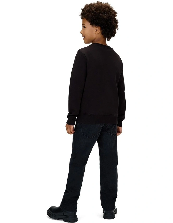 Monogram Terry Crewneck Sweatshirt in Black image 2