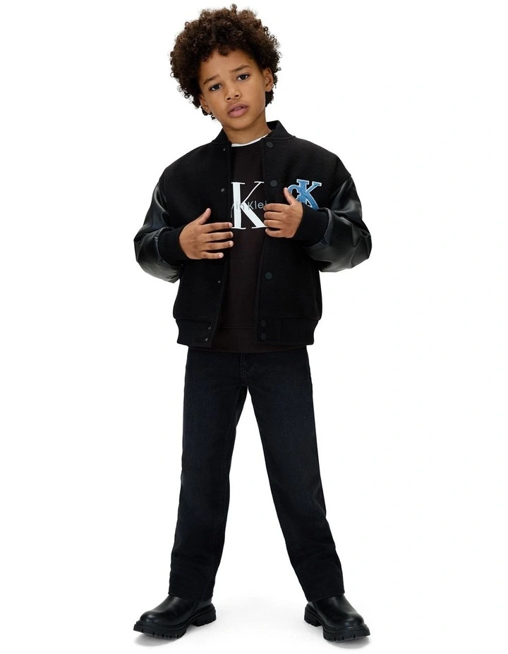 Monogram Terry Crewneck Sweatshirt in Black image 5