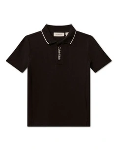 Pique Polo Shirt (8-16 Years) in Black