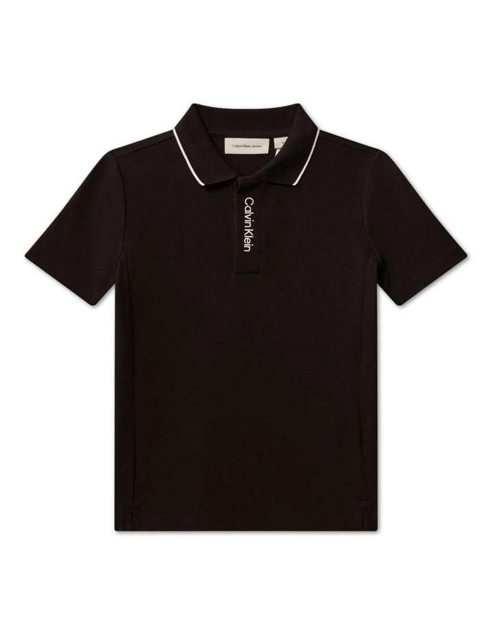 Pique Polo Shirt (8-16 Years) in Black image 1