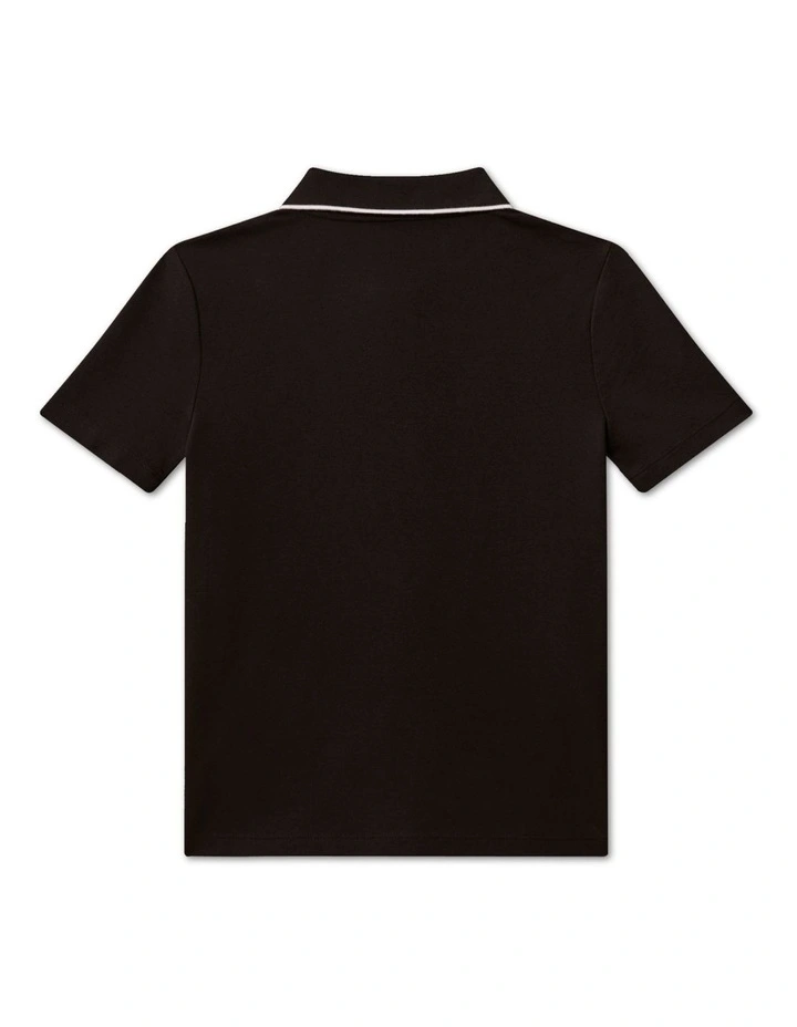 Pique Polo Shirt (8-16 Years) in Black image 2