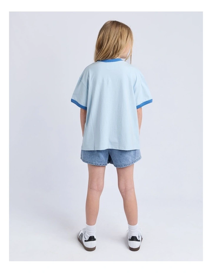 Rodeo Ringer Tee (8-16 Years) in Light Blue image 4