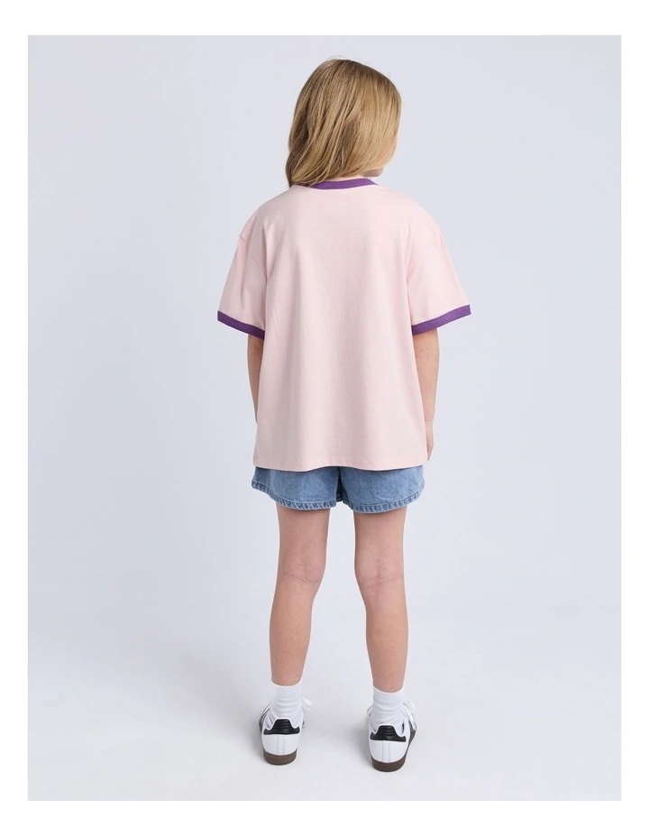 Mermaid Ringer Tee (8-16 Years) in Pale Pink image 4