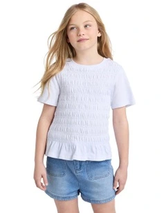 Zara Shirred Tee (8 - 16 Years) in White