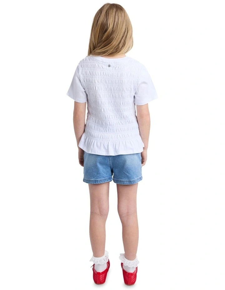 Zara Shirred Tee (8 - 16 Years) in White image 4