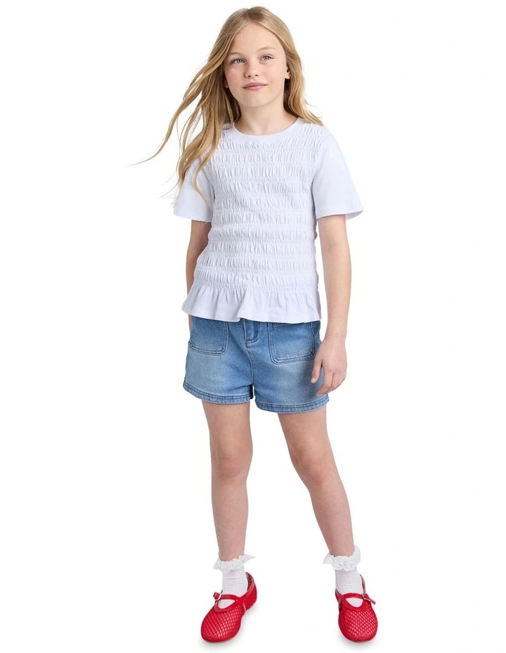 Zara Shirred Tee (8 - 16 Years) in White image 5