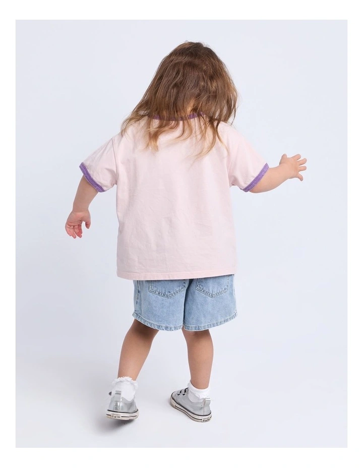 Mermaid Ringer Tee (3-7 Years) in Pale Pink image 4
