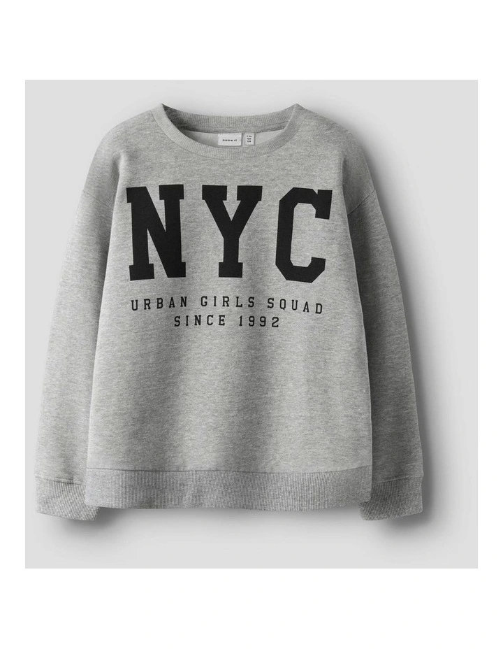 Belisso Relaxed Cotton Sweatshirt in Grey image 1