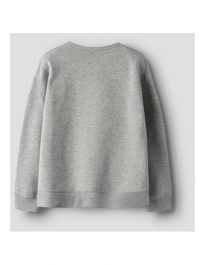 Belisso Relaxed Cotton Sweatshirt in Grey image 2