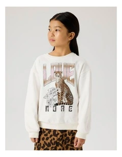 Beo Printed Cotton Sweatshirt in White
