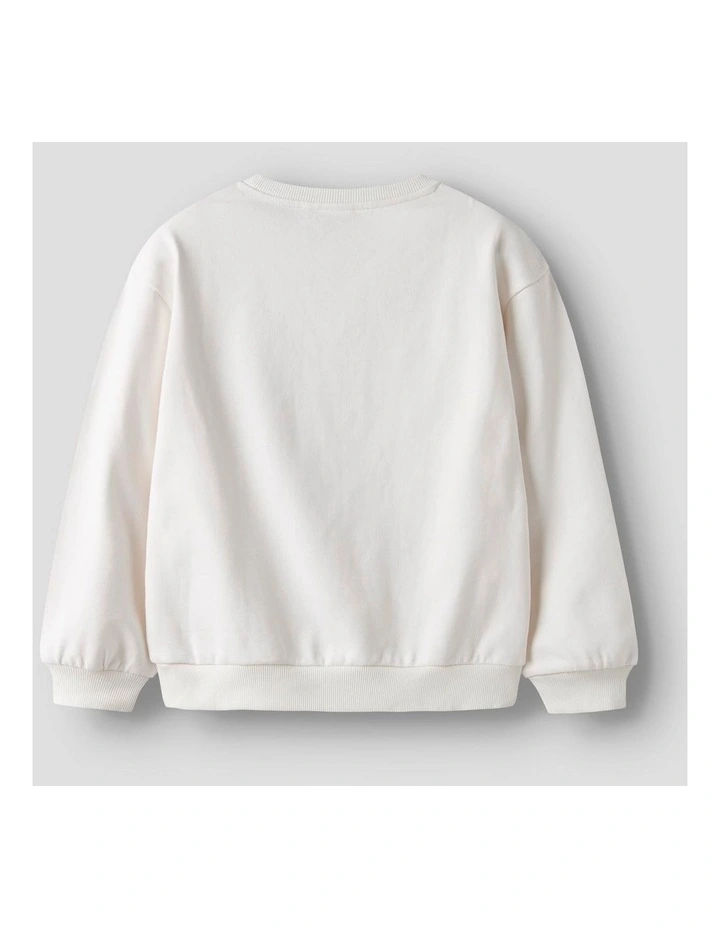 Beo Printed Cotton Sweatshirt in White image 4