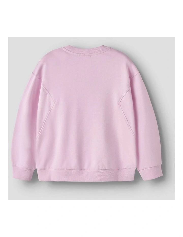 Boidas Printed Relaxed Sweatshirt in Pink image 3