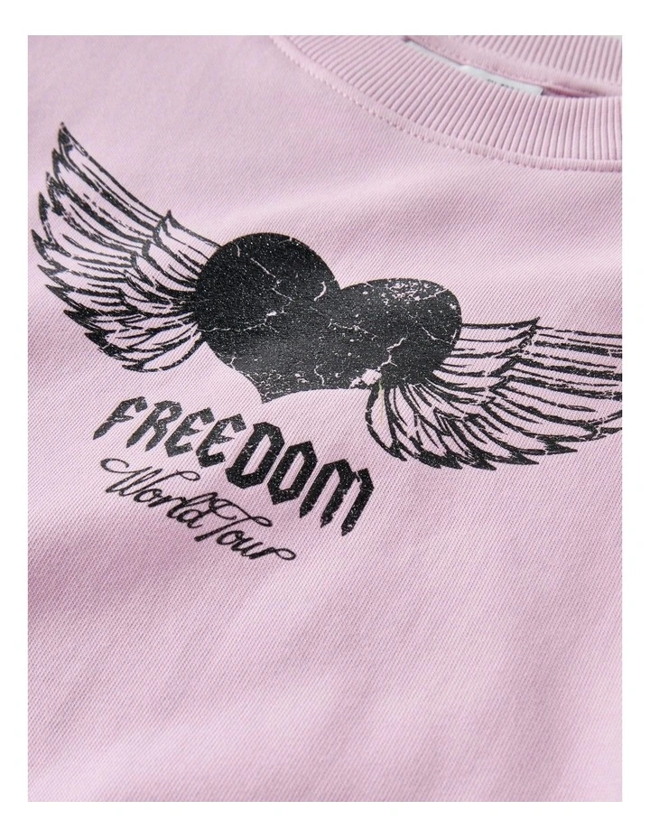 Boidas Printed Relaxed Sweatshirt in Pink image 4