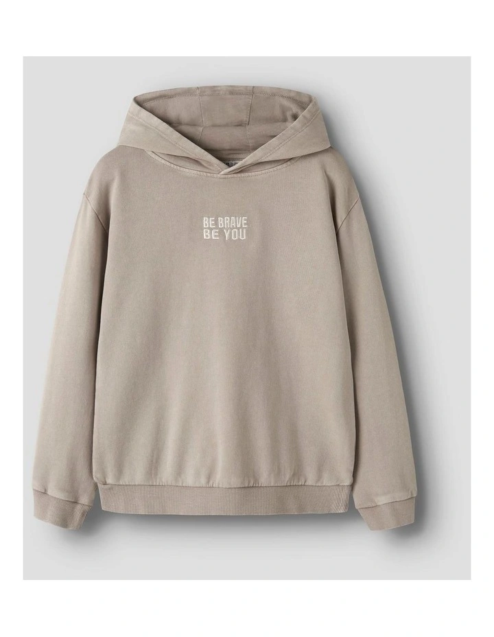Brook Hooded Cotton Sweat in Beige image 1