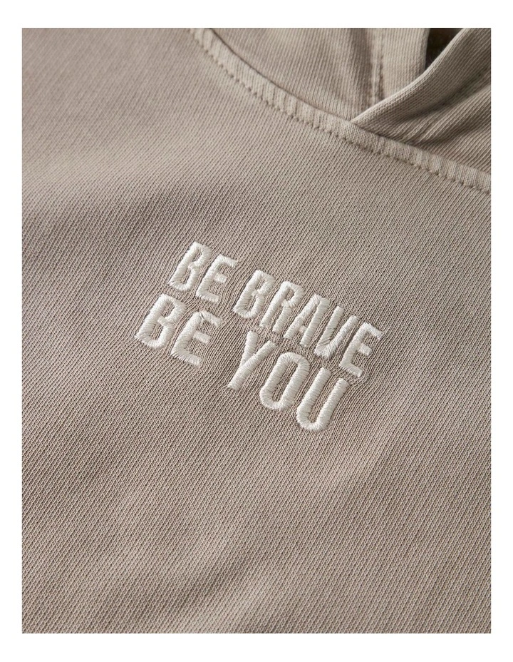 Brook Hooded Cotton Sweat in Beige image 2