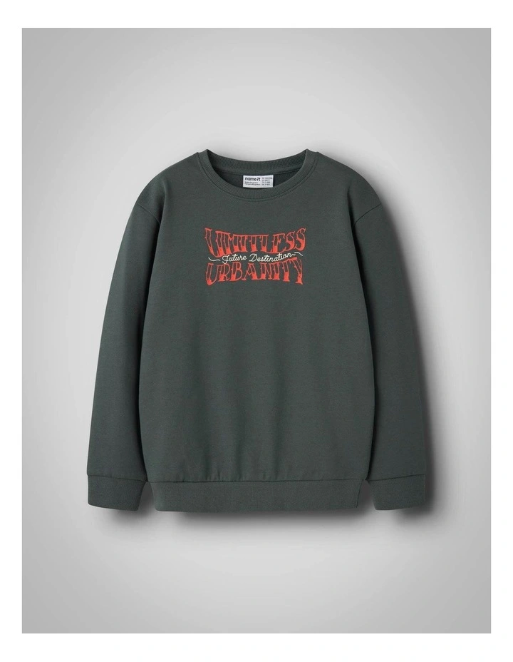 Byron Printed Sweatshirt in Grey image 1