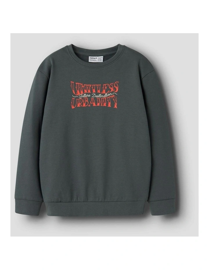 Byron Printed Sweatshirt in Green image 1