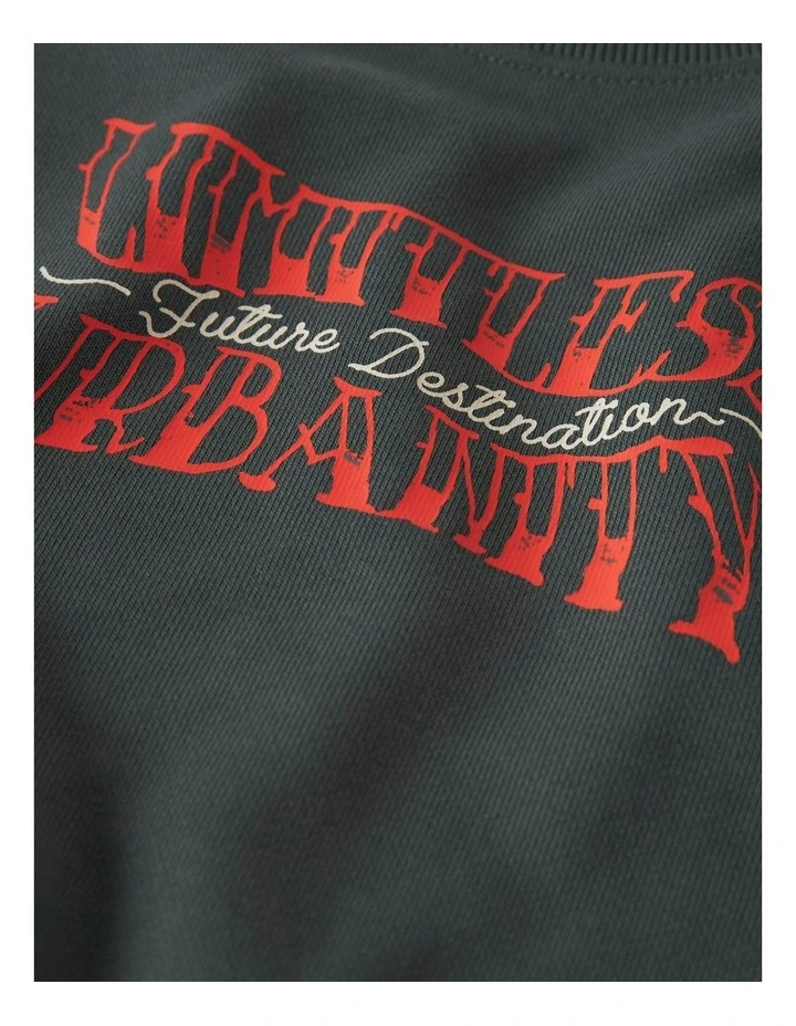 Byron Printed Sweatshirt in Green image 3