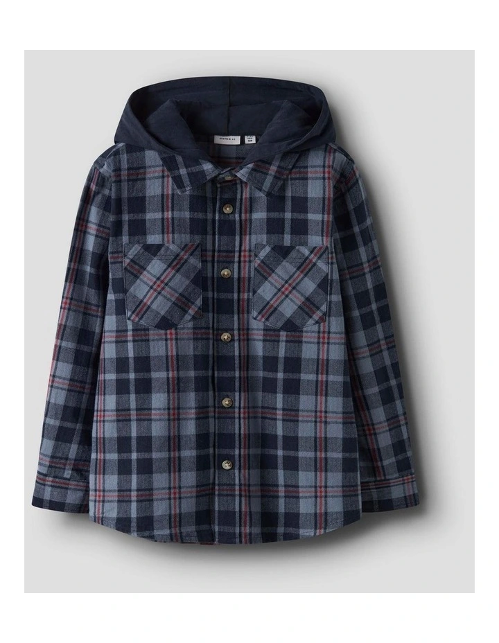 Russel Check Overshirt in Blue image 1