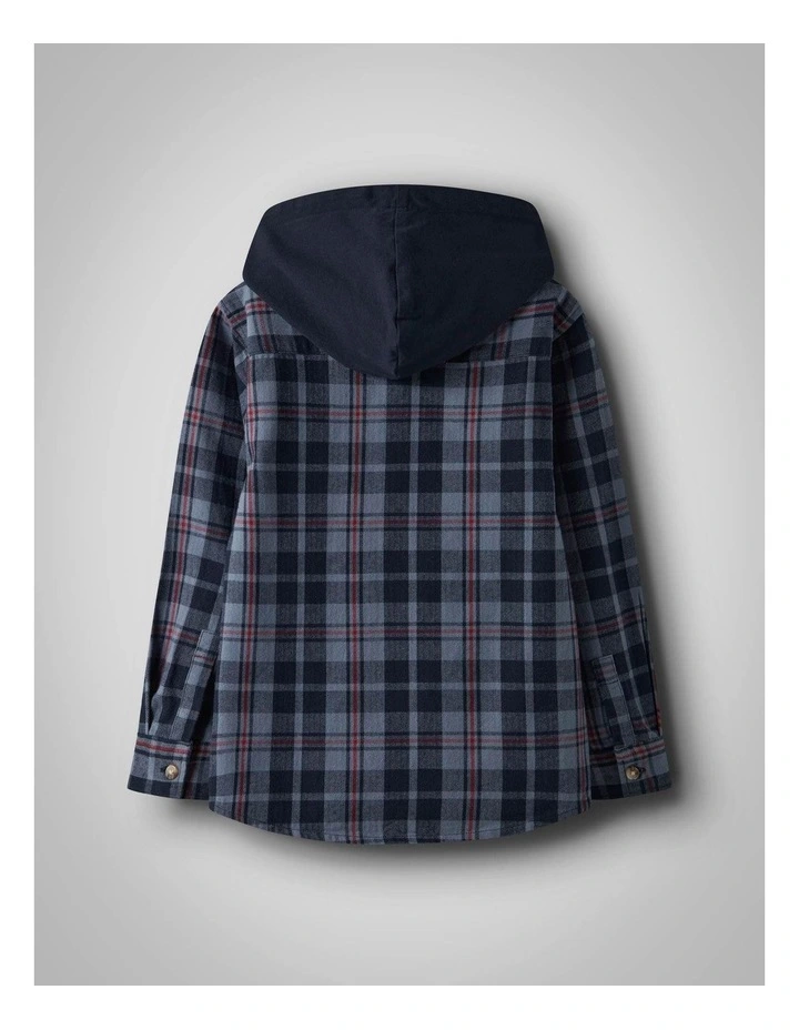 Russel Check Overshirt in Blue image 2