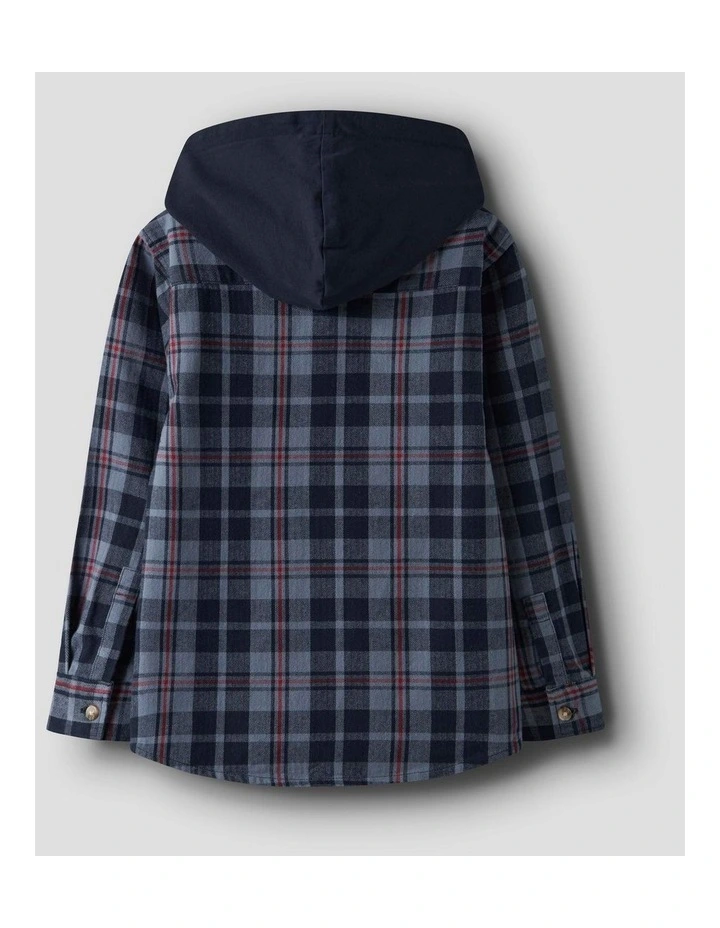 Russel Check Overshirt in Blue image 2