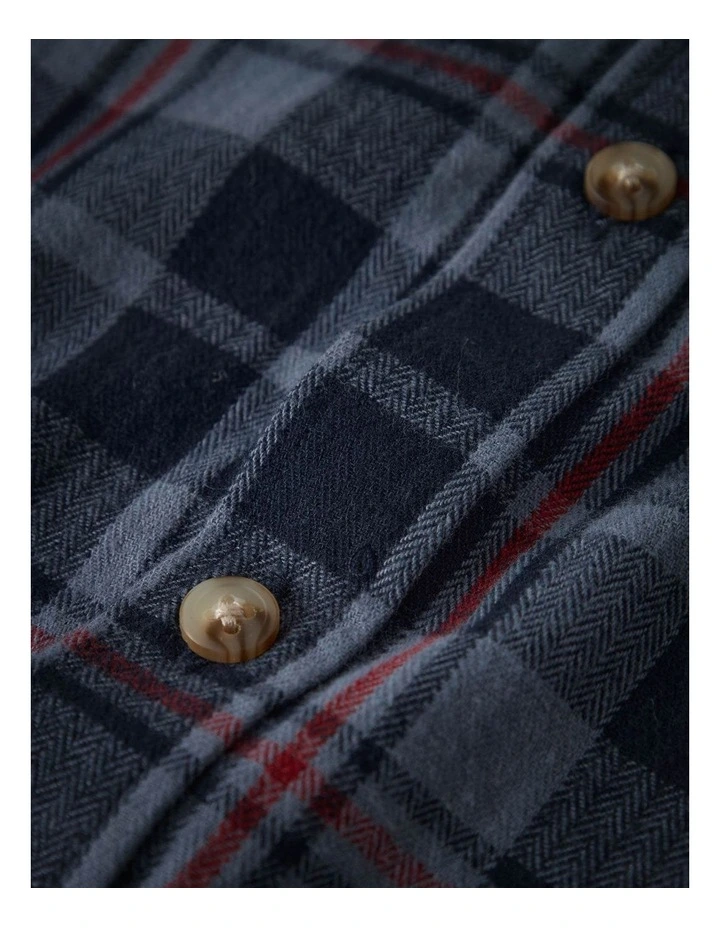 Russel Check Overshirt in Blue image 3