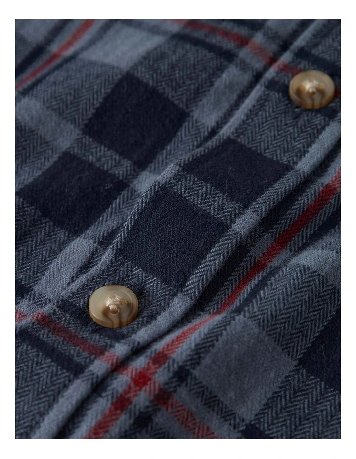 Russel Check Overshirt in Blue image 3
