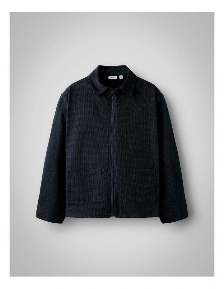 Ruding Zip Overshirt in Navy image 1