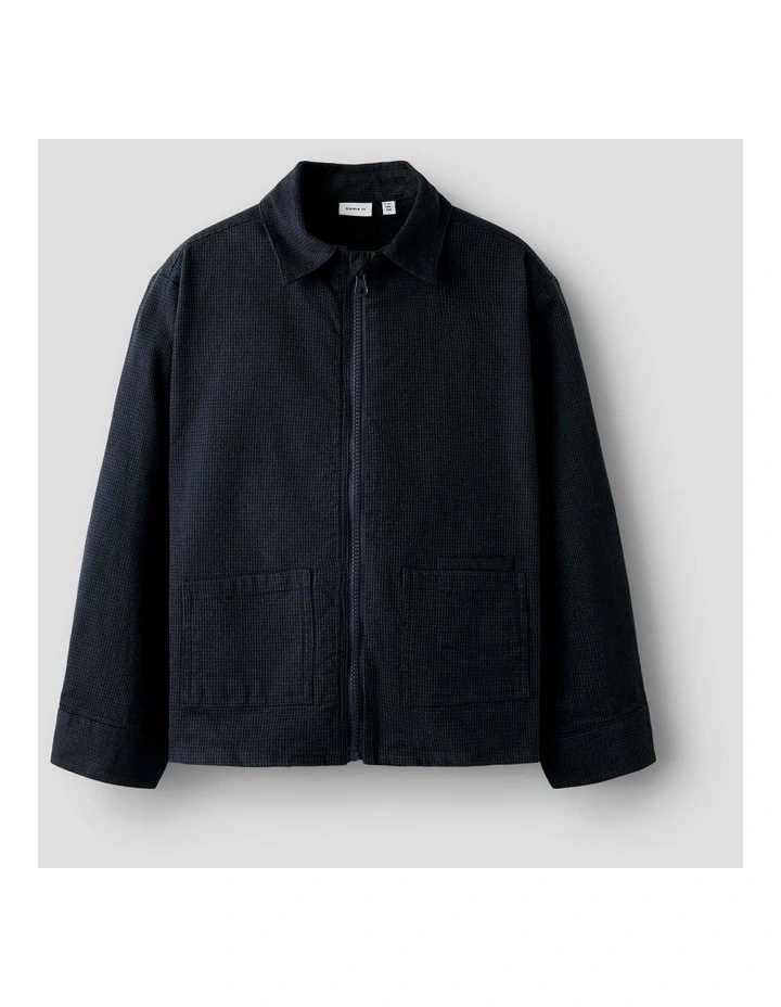 Ruding Zip Overshirt in Navy image 1