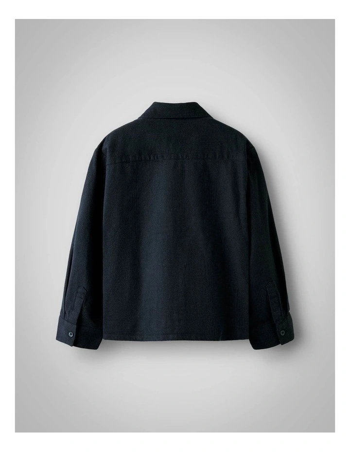 Ruding Zip Overshirt in Navy image 2