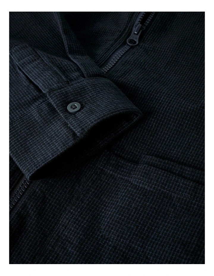Ruding Zip Overshirt in Navy image 3