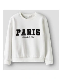 Retta Printed Sweatshirt in White