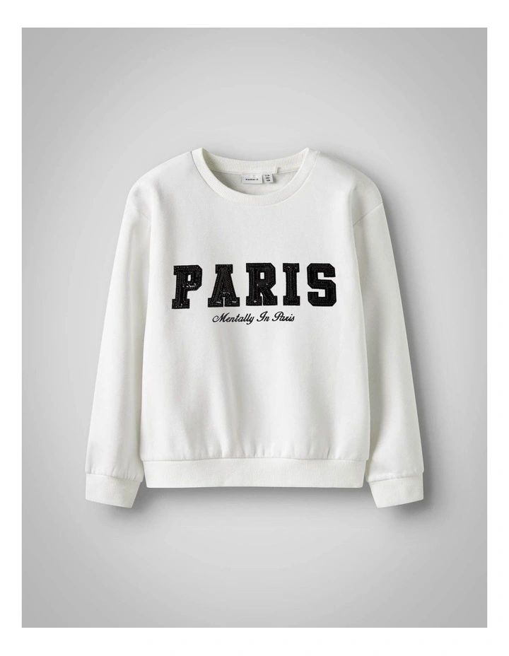 Retta Printed Sweatshirt in White image 2