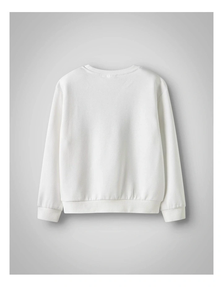 Retta Printed Sweatshirt in White image 3