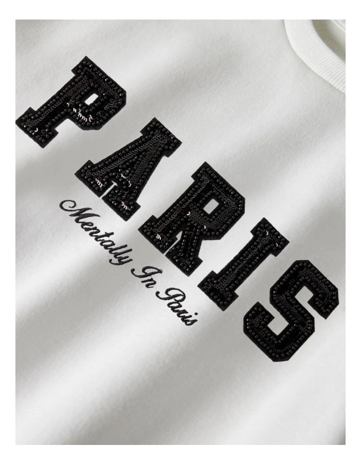 Retta Printed Sweatshirt in White image 3