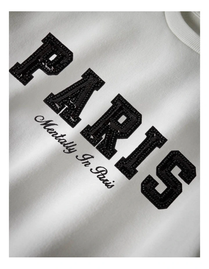 Retta Printed Sweatshirt in White image 4